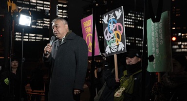 日本民众集会抗议高市涉台错误言论